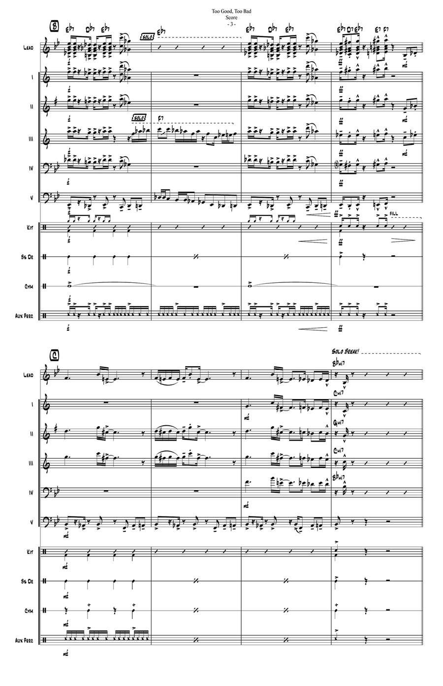 Too Good Too Bad Jazz Ensemble scores gallery preview page 4