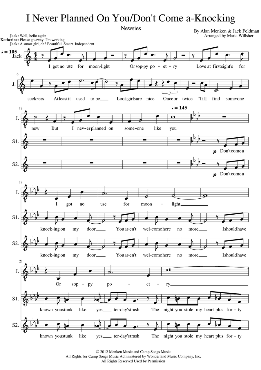 I Never Planned On You/don't Come A-knocking Vocal Duet scores gallery preview page 1