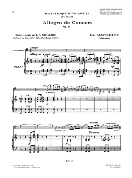 Allegro de concert Op. 11 en Si min.