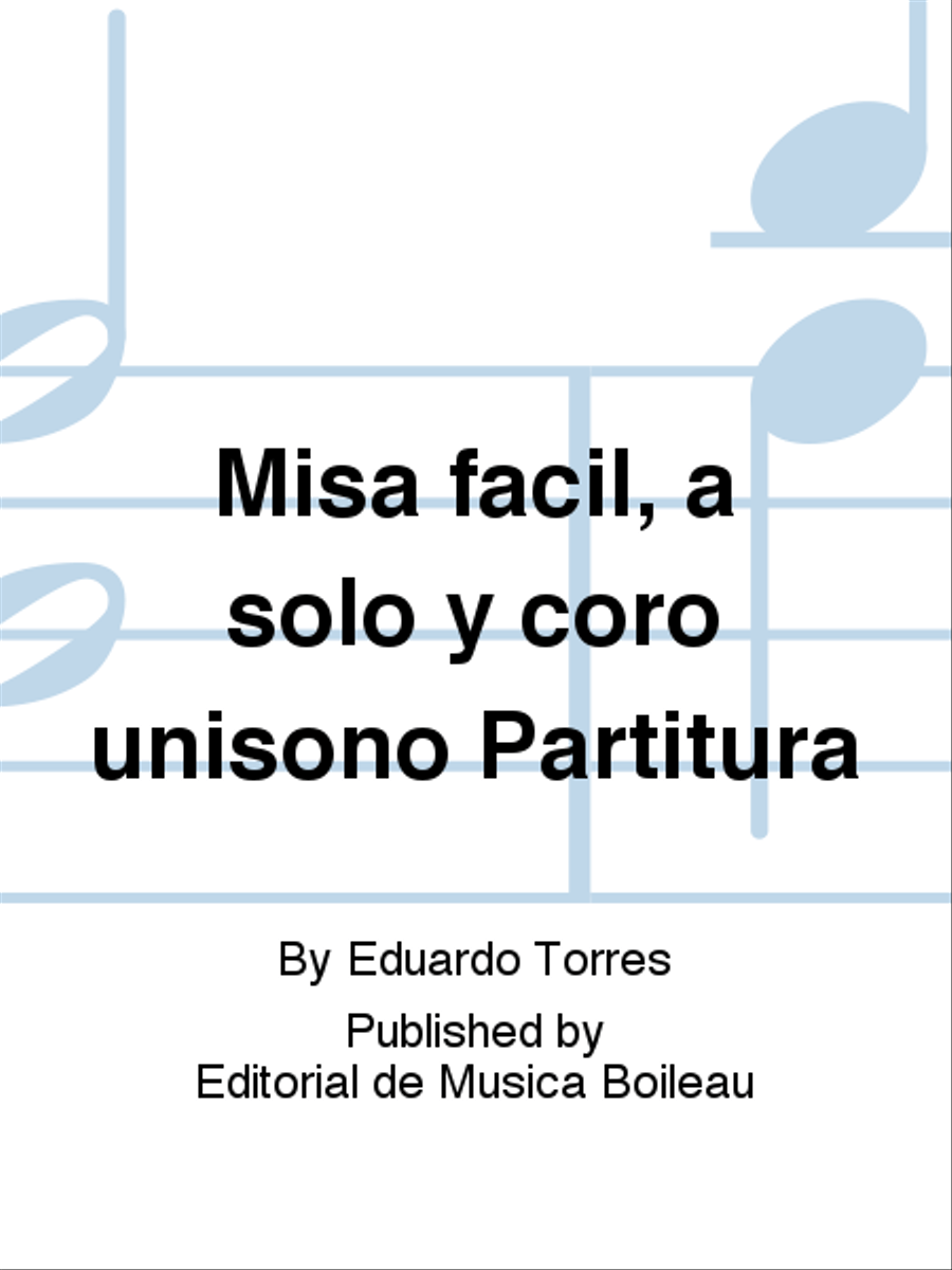 Misa facil, a solo y coro unisono Partitura Unison Choir scores gallery preview page 1
