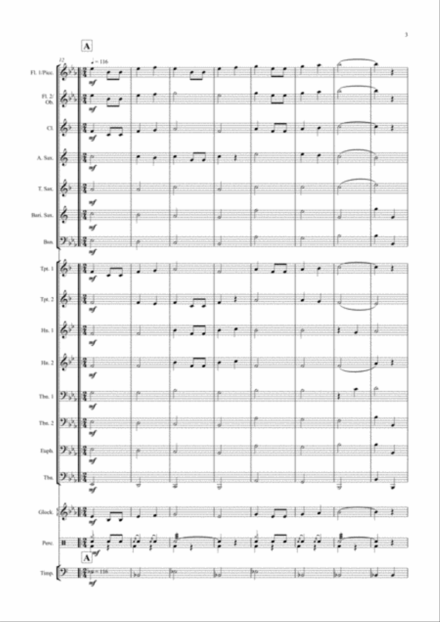 Entrance and March for Band Concert Band scores gallery preview page 3