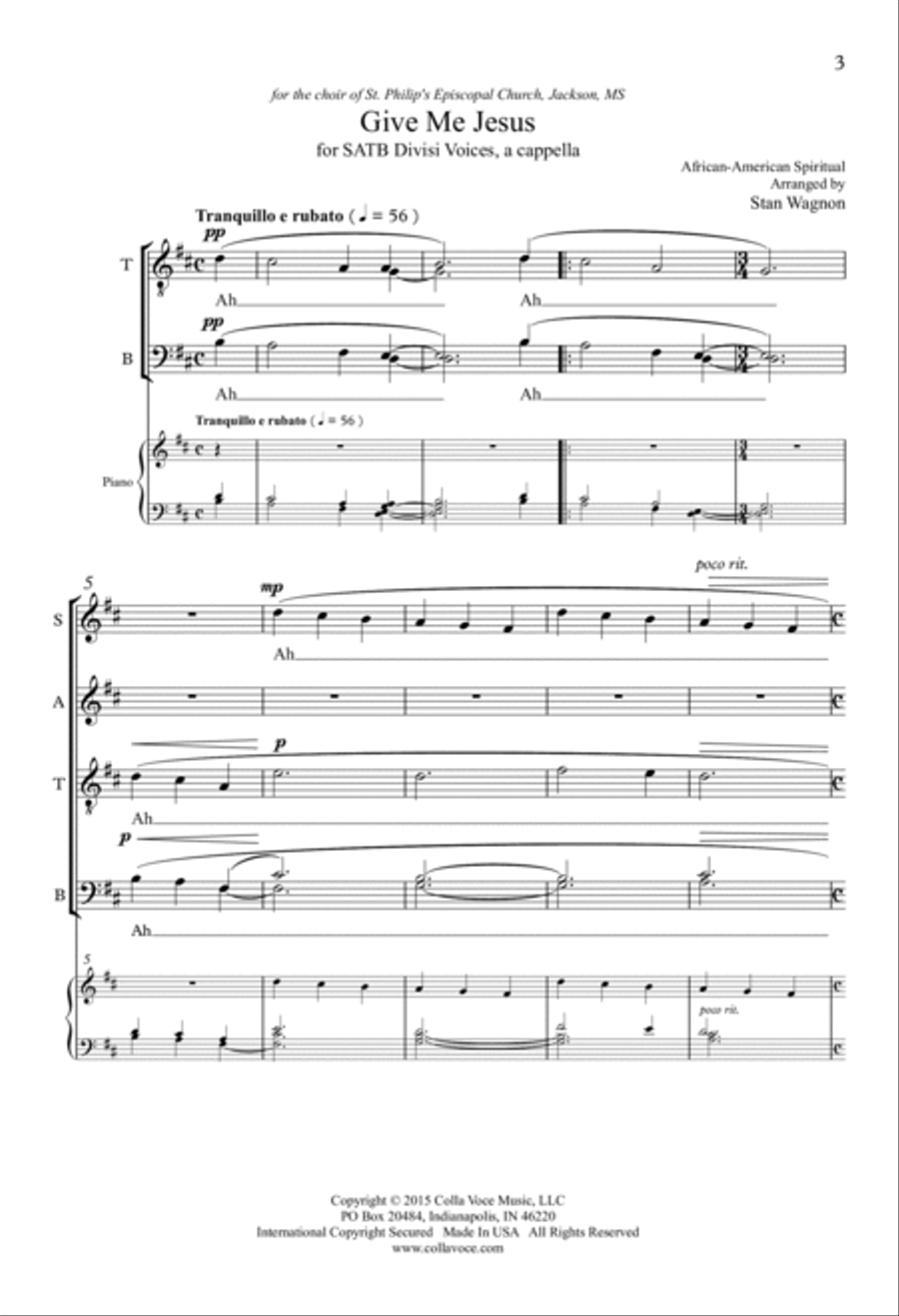 Give Me Jesus 4-Part scores gallery preview page 2