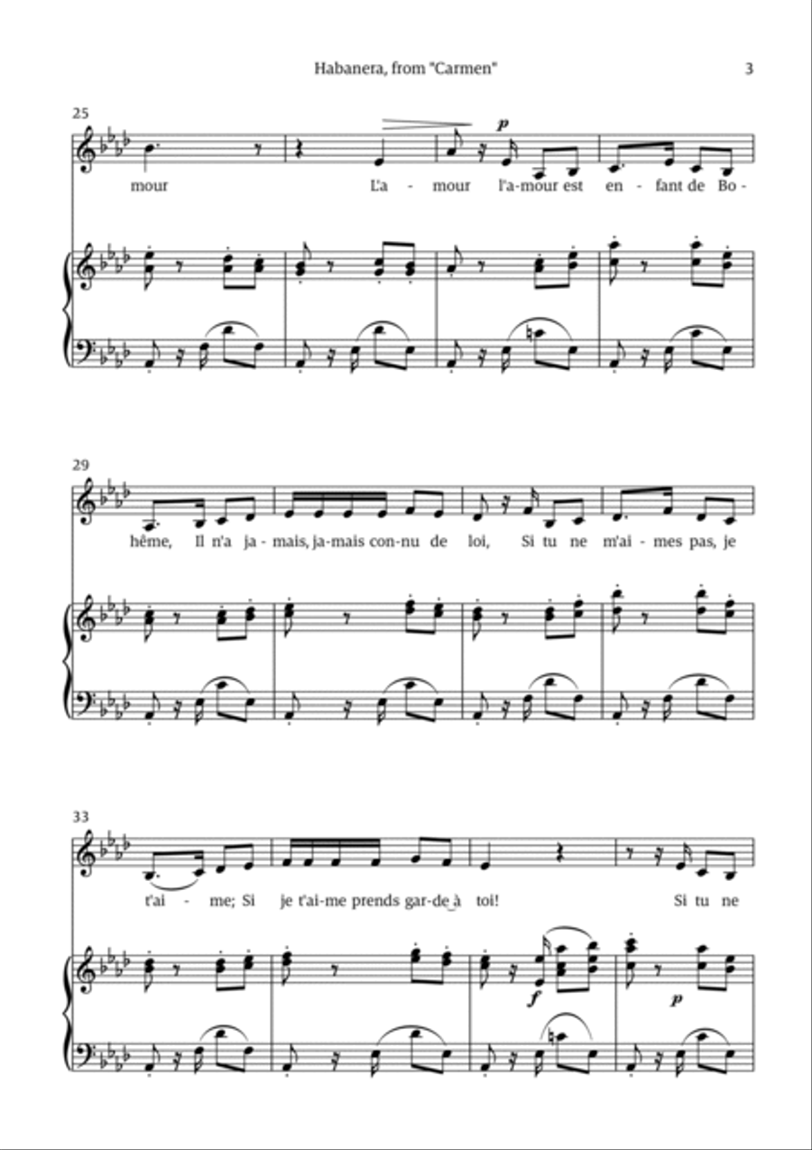 Habanera (for alto - G# minor/ Ab major) Chamber Music scores gallery preview page 3