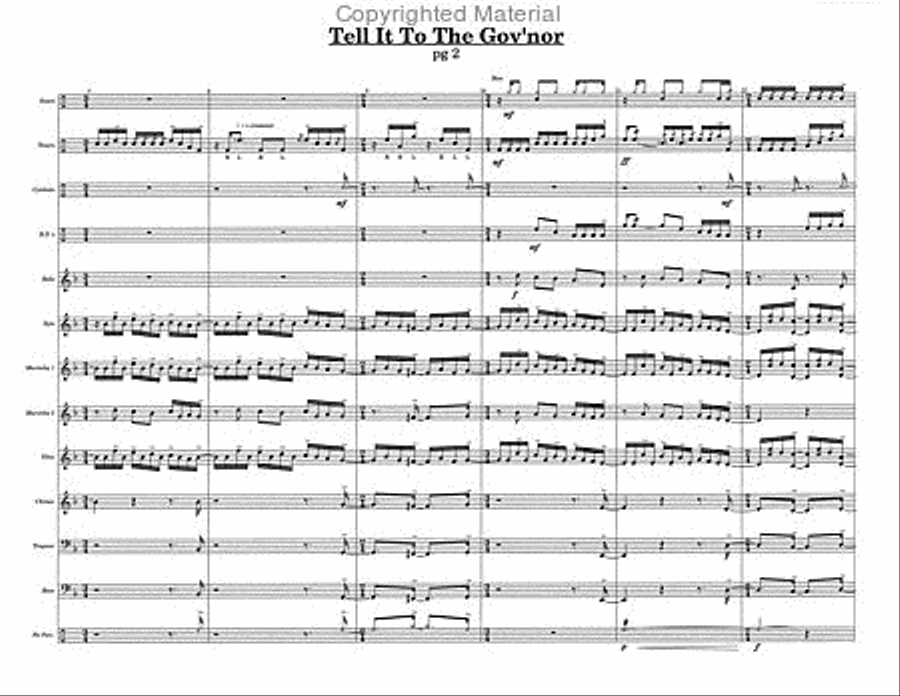 Tell It To The Gov'nor Percussion Ensemble scores gallery preview page 4
