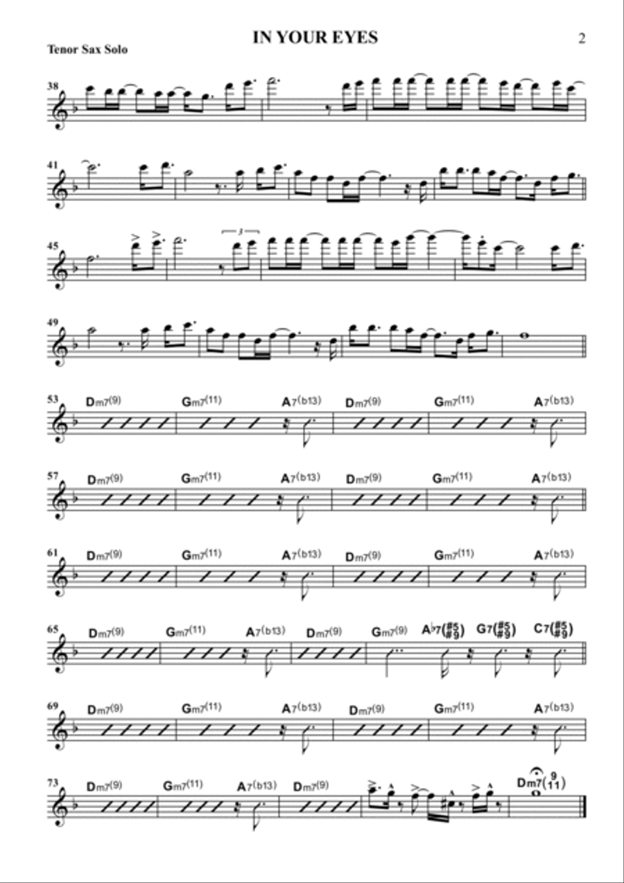 In Your Eyes Tenor Saxophone scores gallery preview page 2