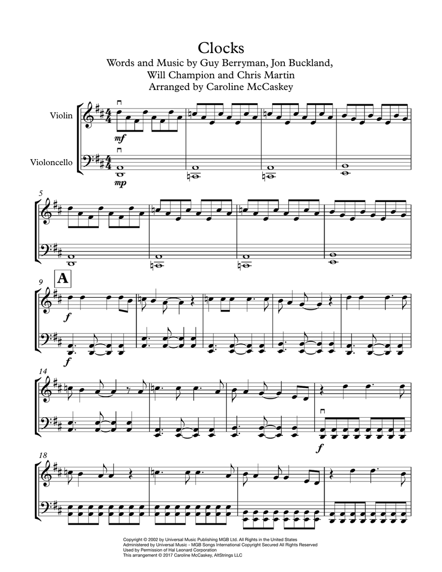 Clocks String Duet scores gallery preview page 2