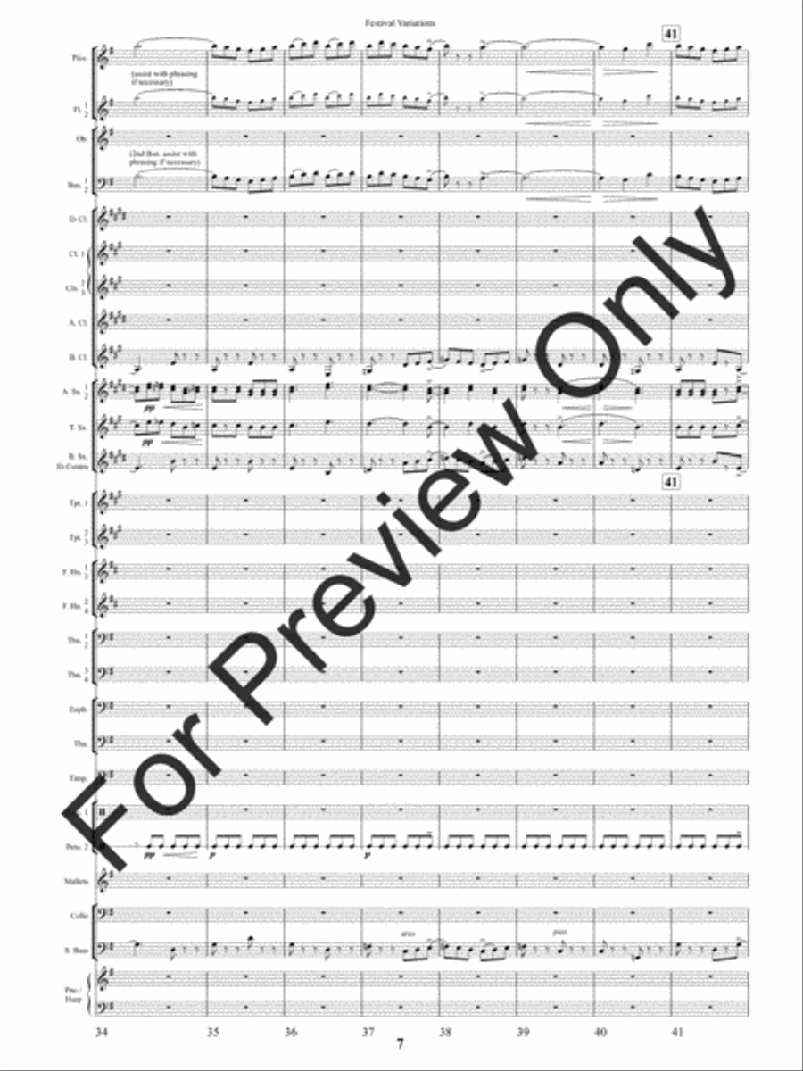 Festival Variations (Score) Concert Band scores gallery preview page 10