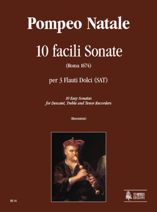 Book cover for 10 Easy Sonatas (Roma 1674) for Descant, Treble and Tenor Recorders