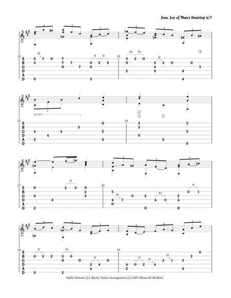 Jesu, Joy of Man's Desiring (For Fingerstyle Guitar Tuned Drop D) image number null