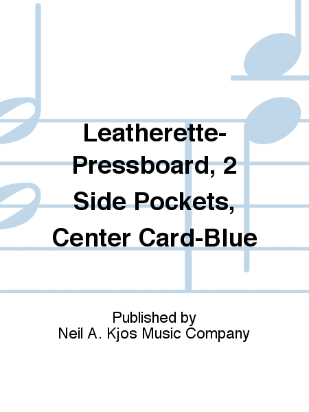 Leatherette-Pressboard, 2 Side Pockets, Center Card-Blue