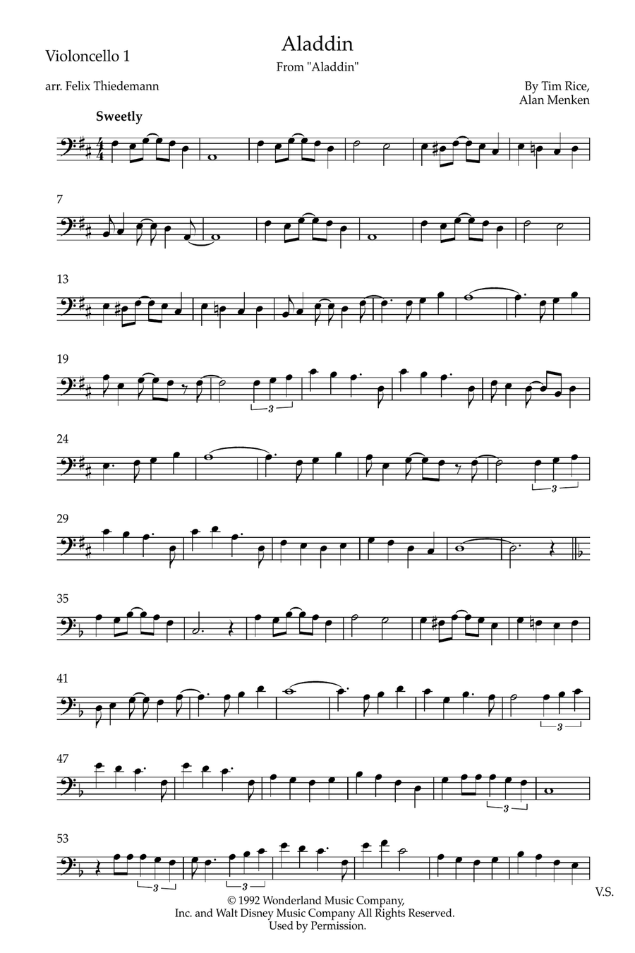 A Whole New World (Aladdin's Theme) String Duet scores gallery preview page 4