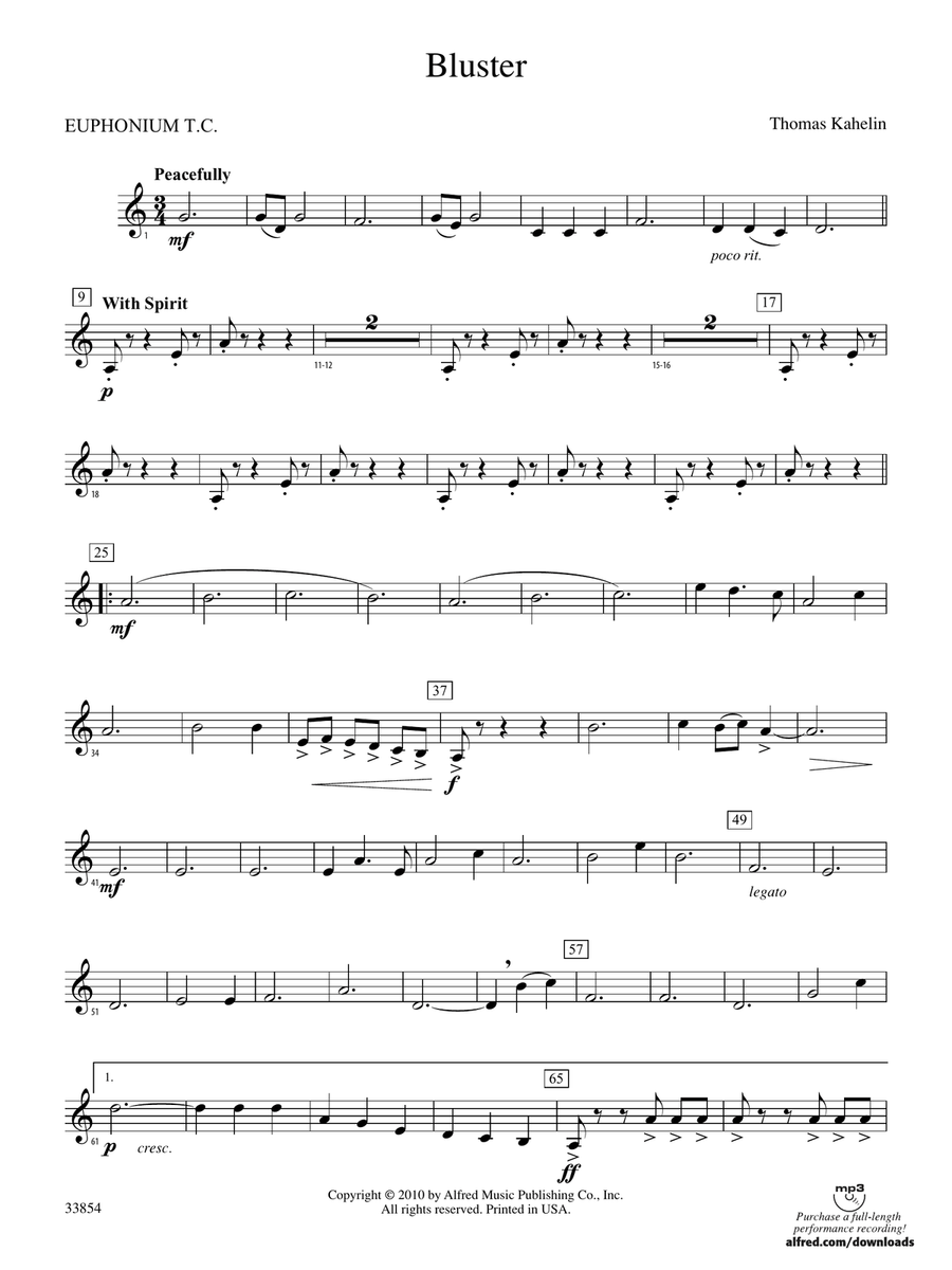 Bluster: (World Part) Baritone T.C.