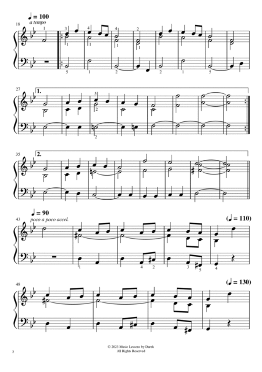 Kalinka (Russian Folk Song) [MEDIUM PIANO] Piano Solo scores gallery preview page 2
