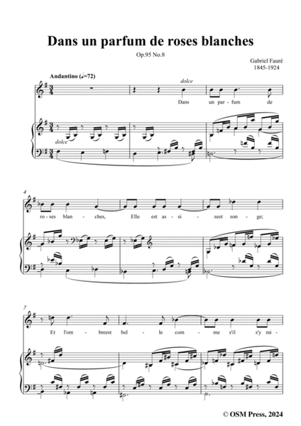 G. Fauré-Dans un parfum de roses blanches,in e minor,Op.95 No.1