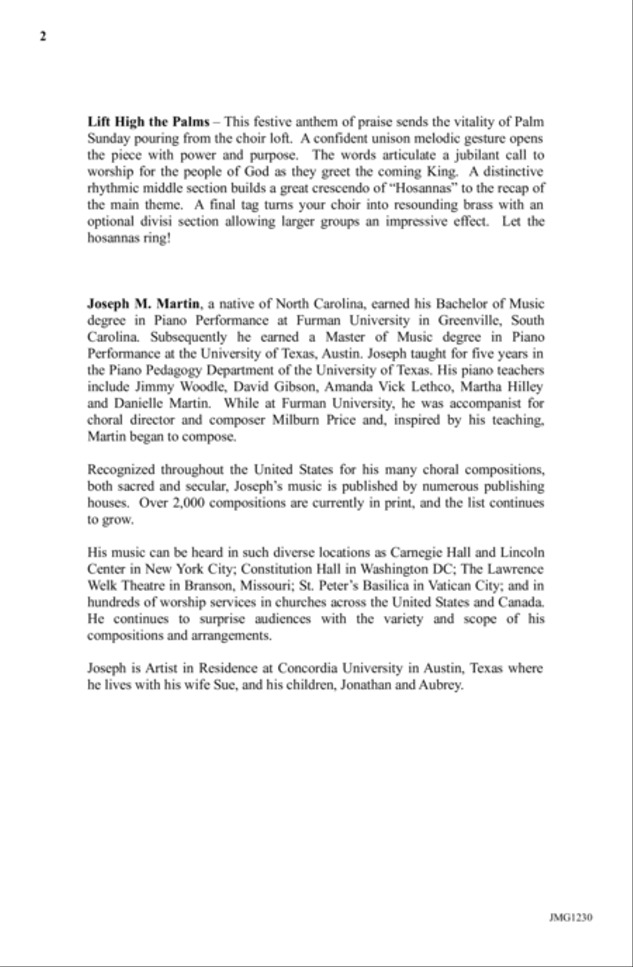 Lift High the Palms! Choir scores gallery preview page 2