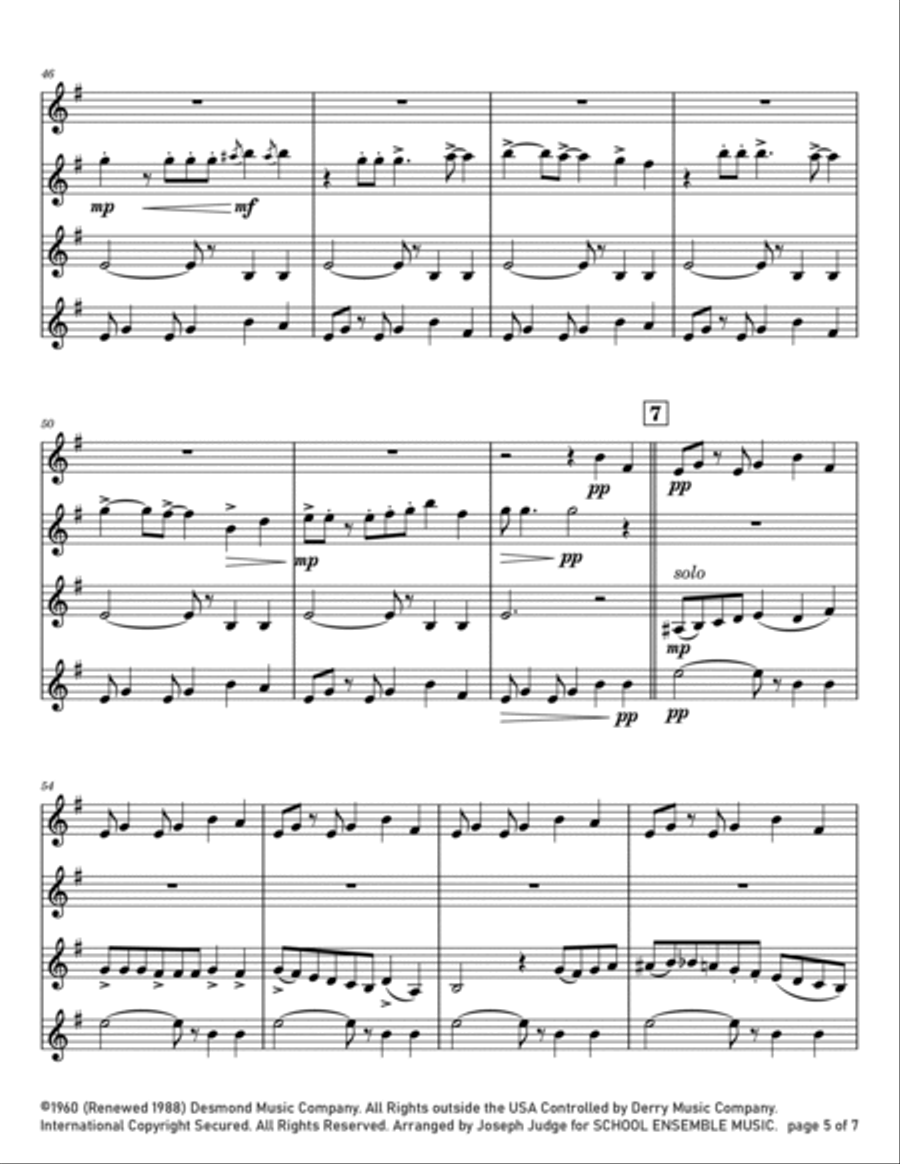 Take Five Clarinet Quartet scores gallery preview page 5