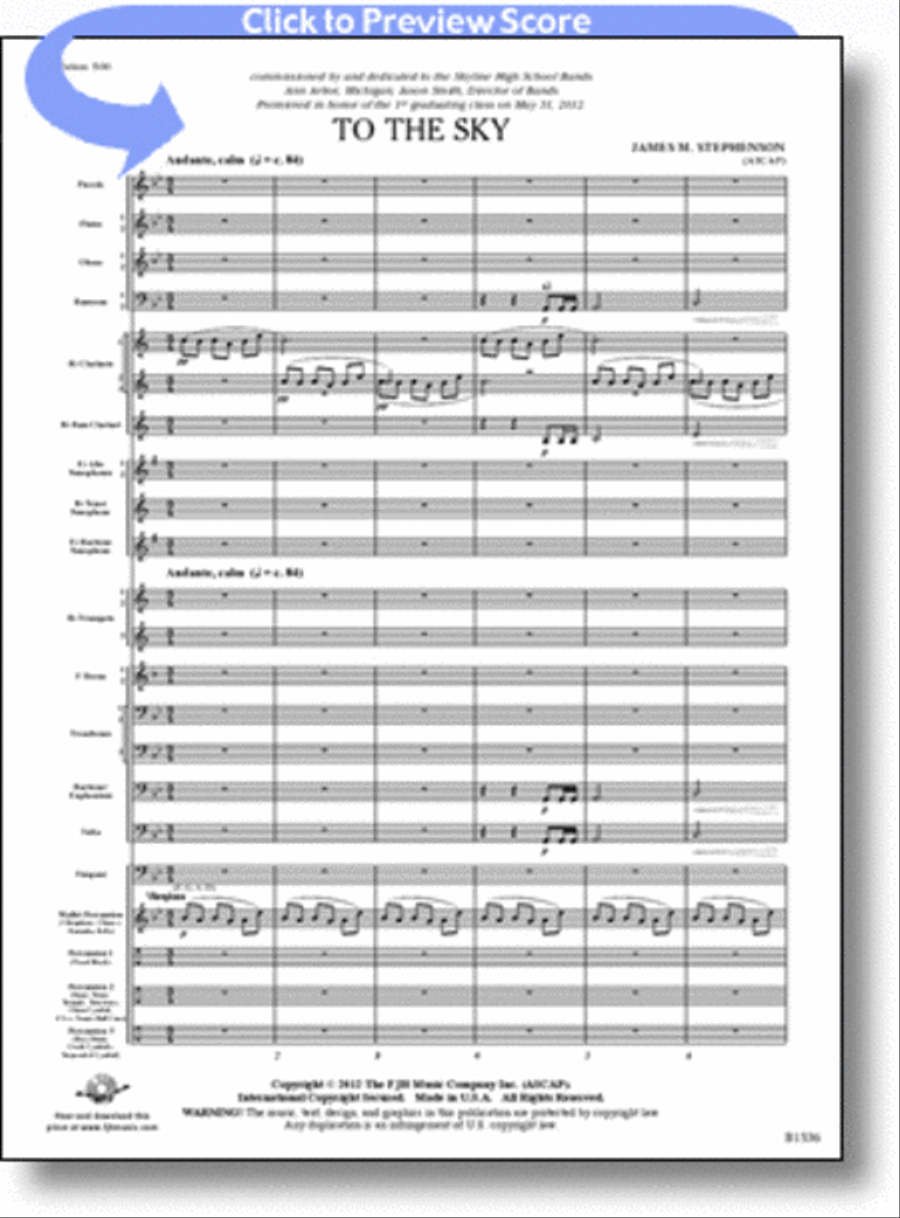 To the Sky Concert Band scores gallery preview page 1