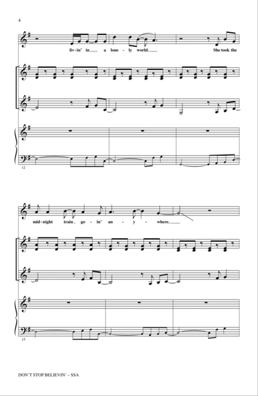 Don't Stop Believin' SSA scores gallery preview page 3
