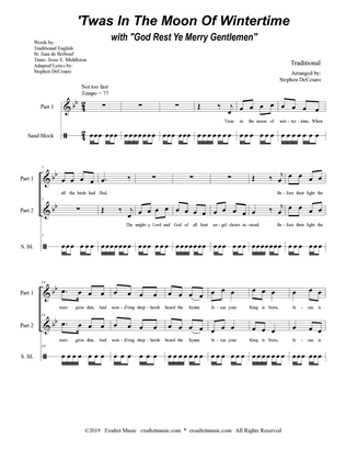 'Twas In The Moon Of Wintertime (with "God Rest Ye Merry Gentlemen") (2-part choir)