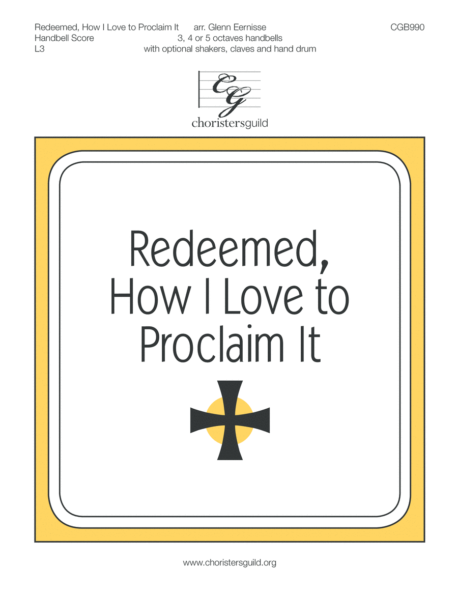 Book cover for Redeemed, How I Love to Proclaim It - Handbell Score