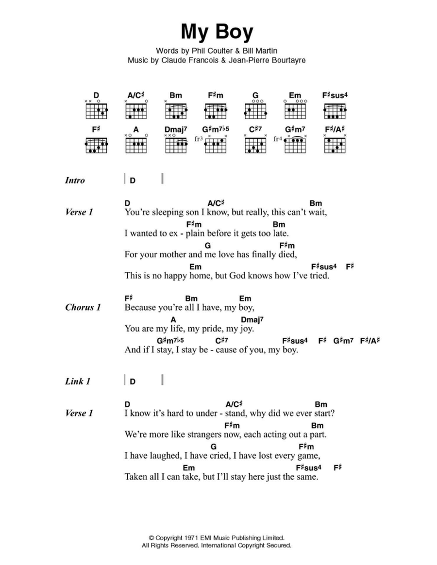 My Boy Easy Guitar scores gallery preview page 1