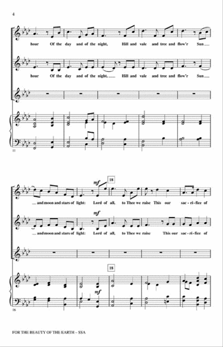 For the Beauty of the Earth SSA scores gallery preview page 3