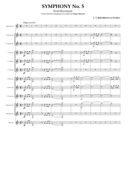 Symphony No. 5 for Saxophone Ensemble image number null