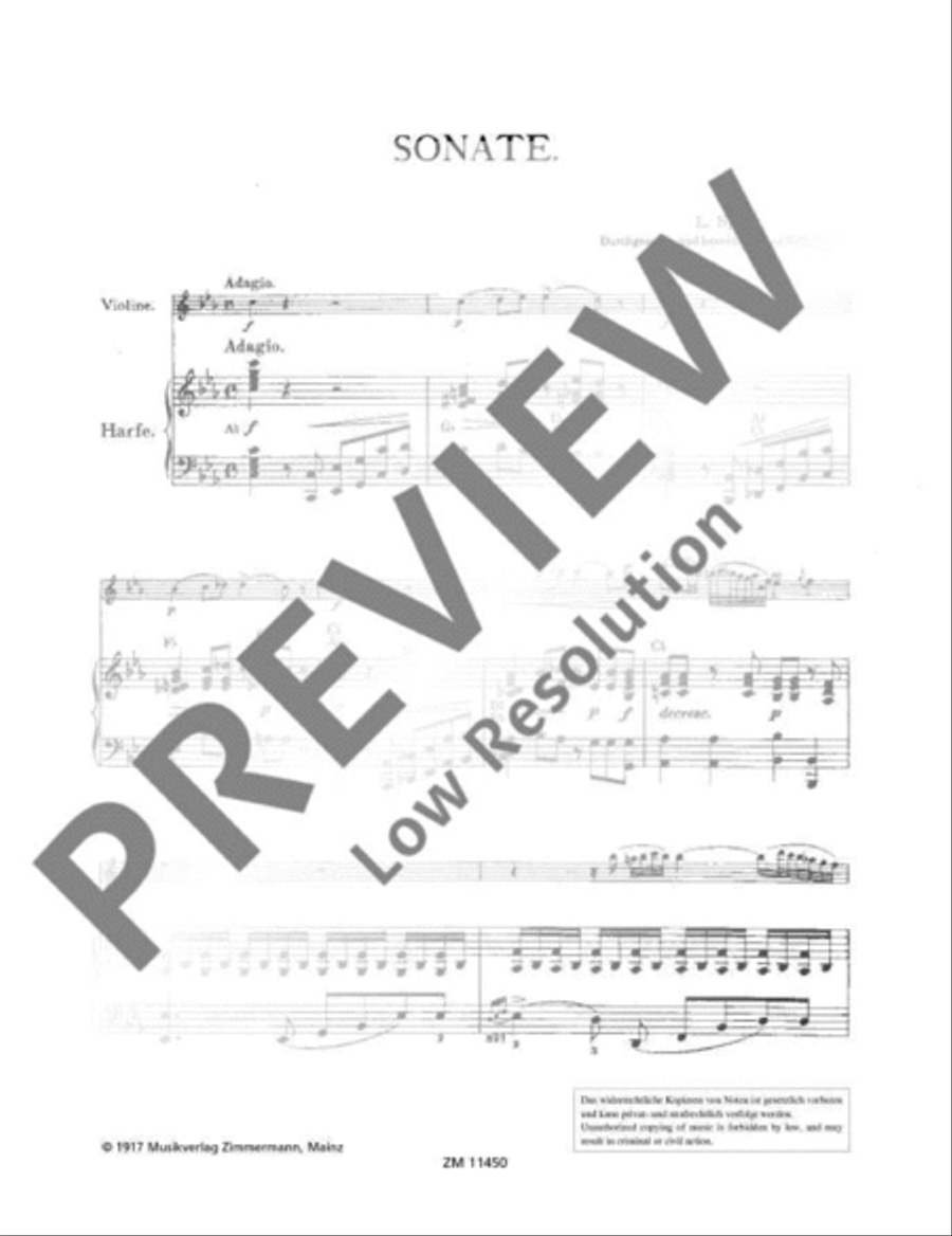 Sonata C minor Harp scores gallery preview page 3