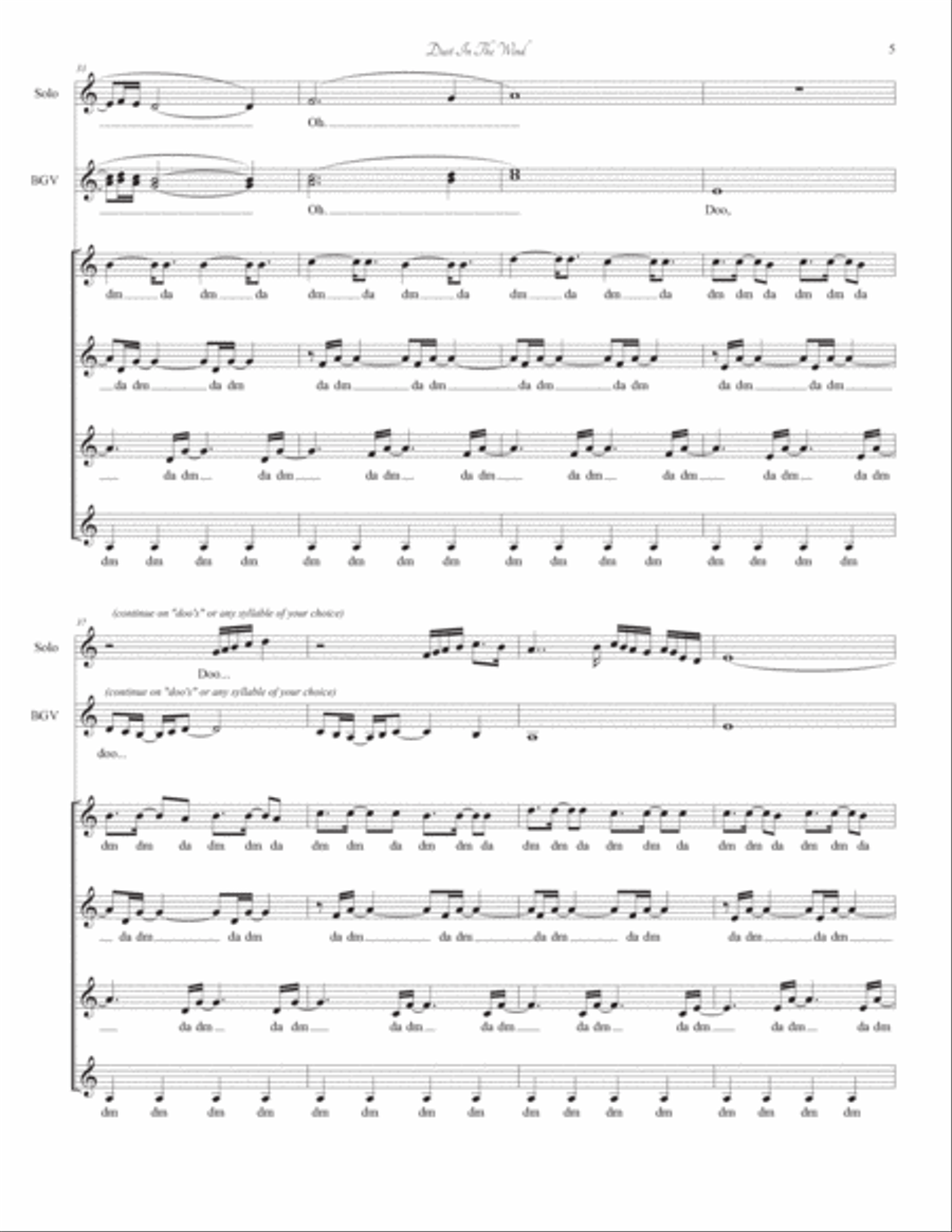 Dust In The Wind SSAA scores gallery preview page 5