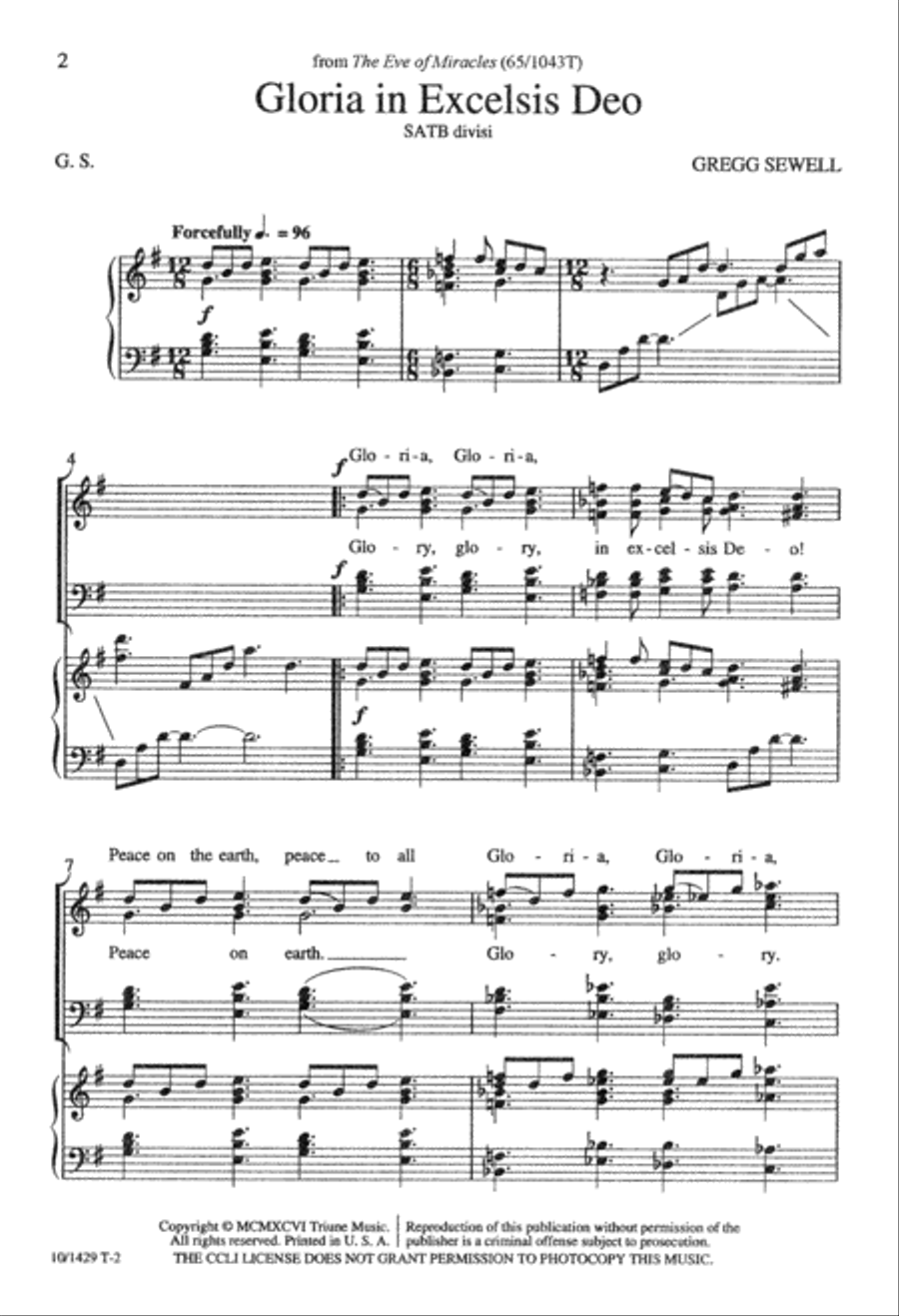 Gloria In Excelsis Deo Gloria In Excelsis Deo Divisi scores gallery preview page 2