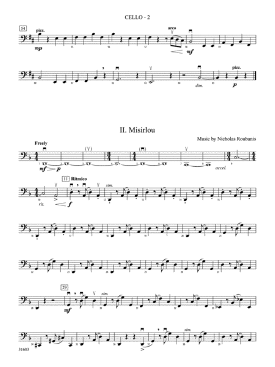 Two Folk Dances: Cello Two Folk Dances: Cello String Orchestra scores gallery preview page 2