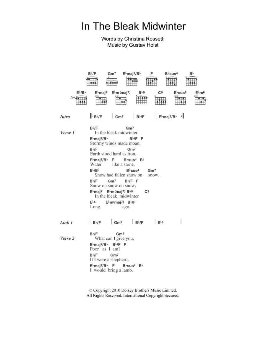 In The Bleak Midwinter Acoustic Guitar scores gallery preview page 1