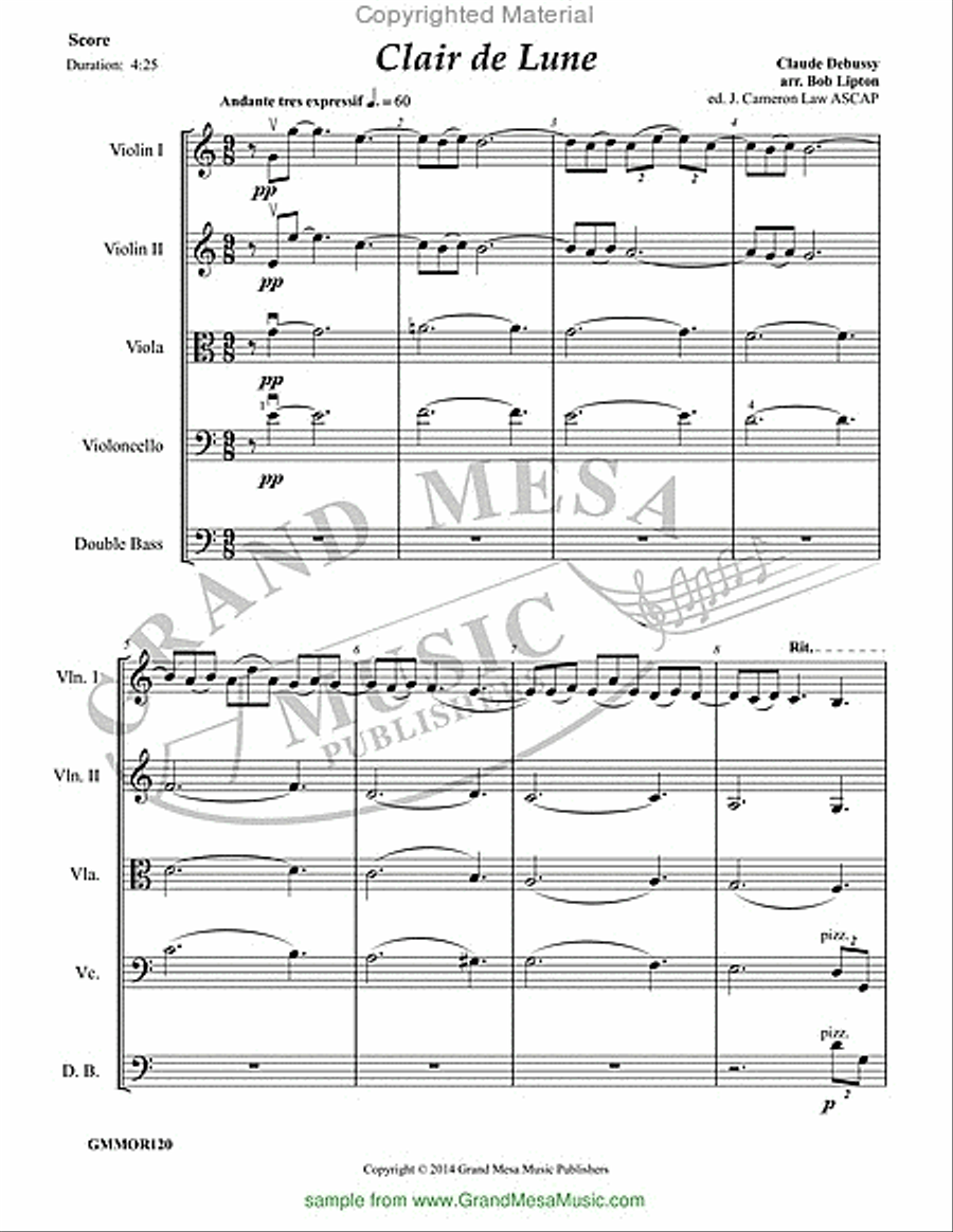 Clair De Lune String Orchestra scores gallery preview page 2