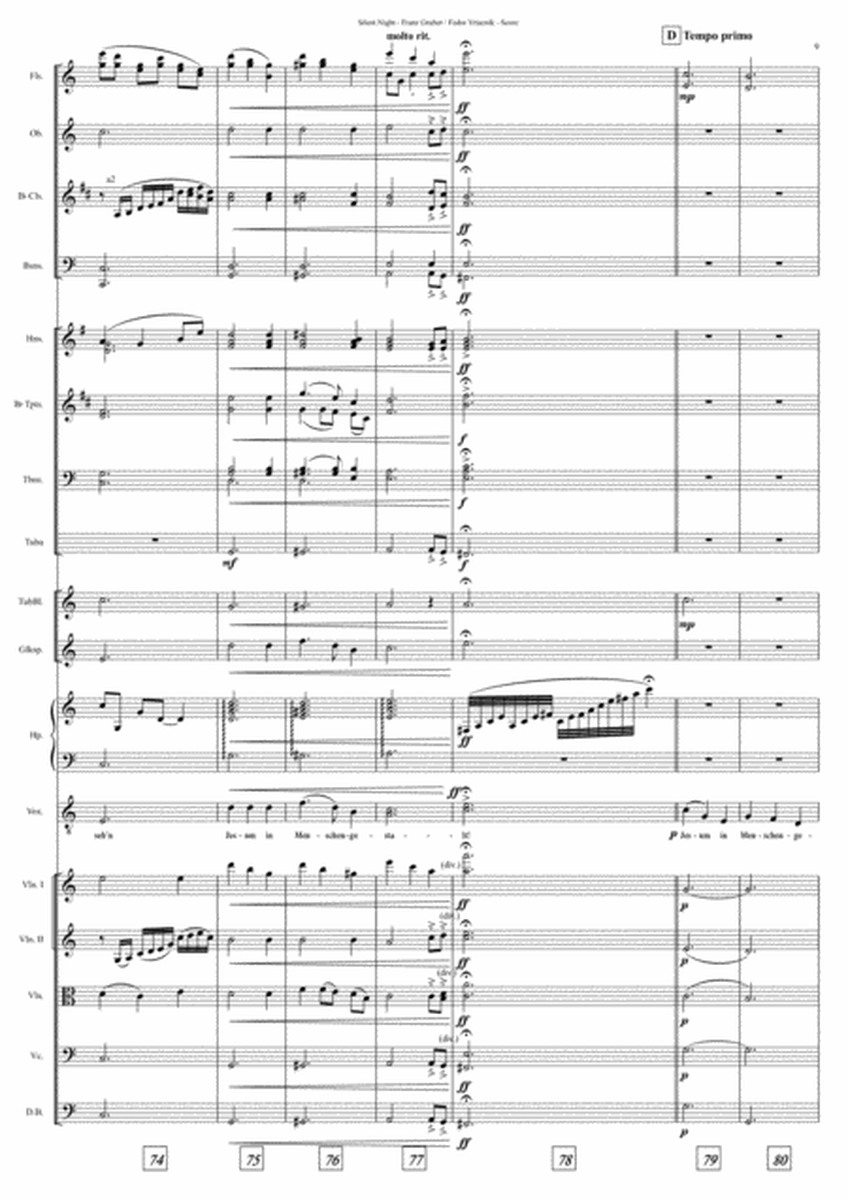 Silent Night / Stille Nacht (Full Orchestra+Solo Vocal, Bb Major, Score and Parts) image number null