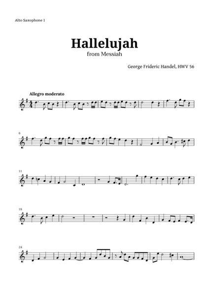 Hallelujah by Handel for Sax Quintet image number null