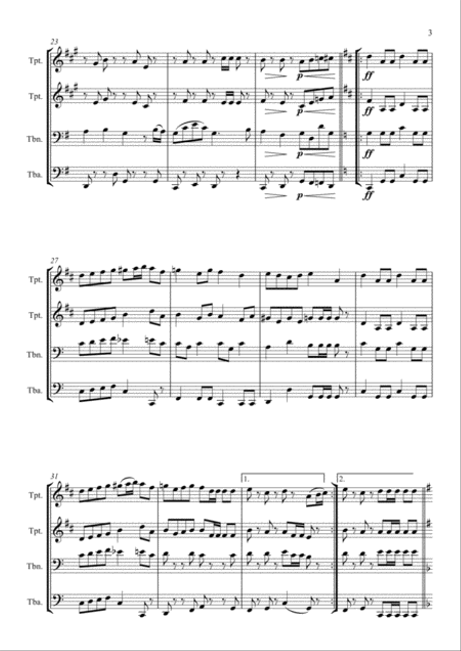 Marching Rondo (Brass Quartet) Brass Quartet scores gallery preview page 3