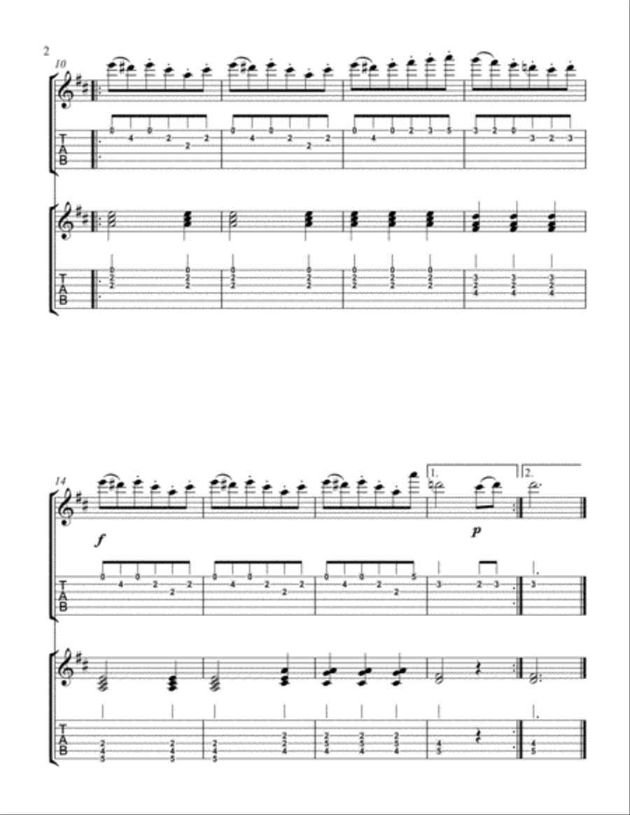 Three Country Dances - Ludwig van Beethoven (Two Guitars) Acoustic Guitar scores gallery preview page 4