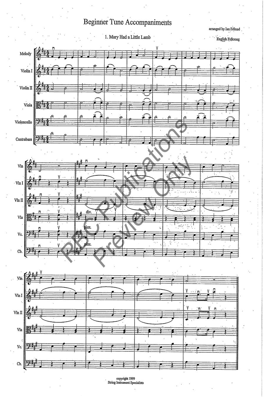 Beginner Tune Accompaniments Massed String Orchestra scores gallery preview page 4