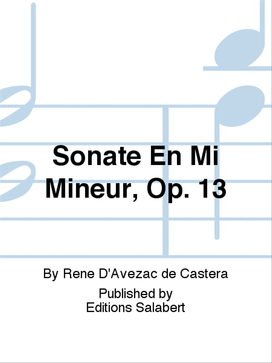 Sonate En Mi Mineur, Op. 13 Violin Solo scores gallery preview page 1