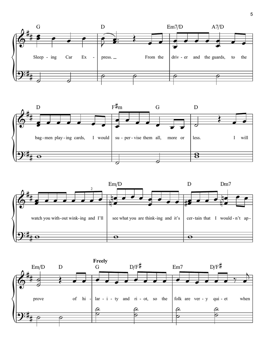 Skimbleshanks: The Railway Cat (from the Motion Picture Cats) Easy Piano scores gallery preview page 5