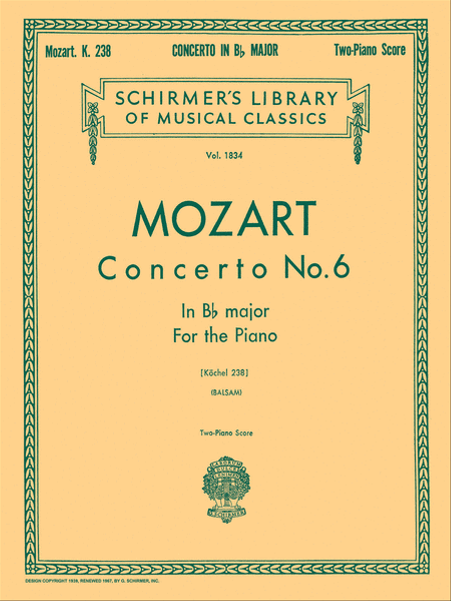 Concerto No. 6 in Bb, K.238 Piano scores gallery preview page 1