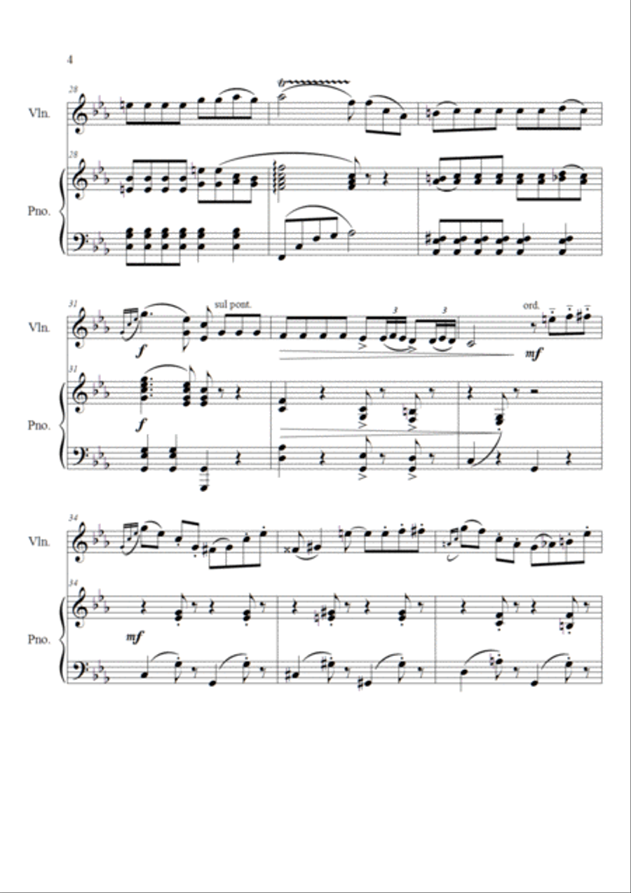 Penguins for Violin and Piano Violin Solo scores gallery preview page 4