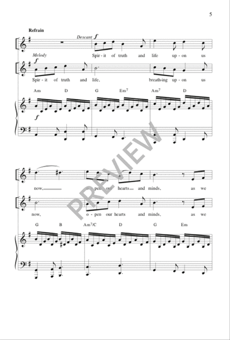 Spirit of Truth and Life Spirit of Truth and Life Unison Choir scores gallery preview page 5