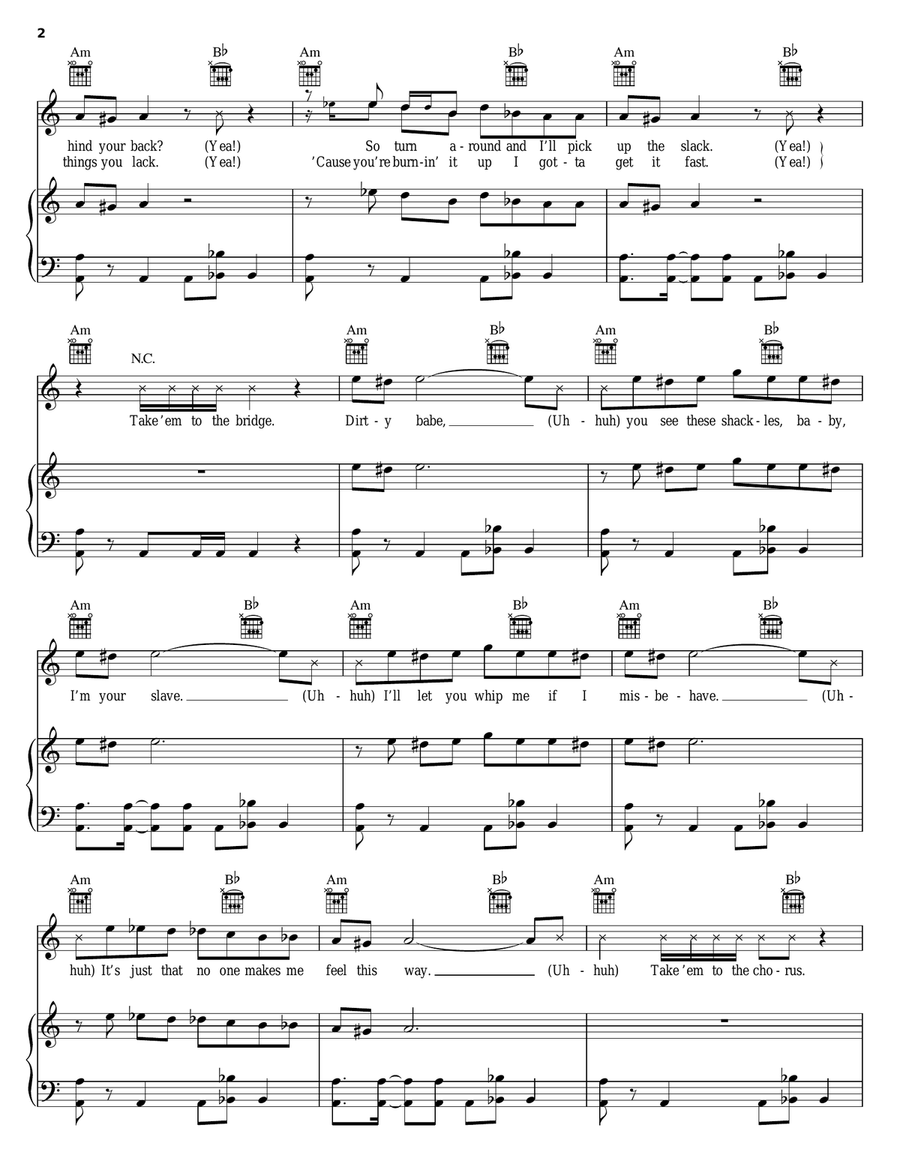 SexyBack Piano, Vocal, Guitar scores gallery preview page 2