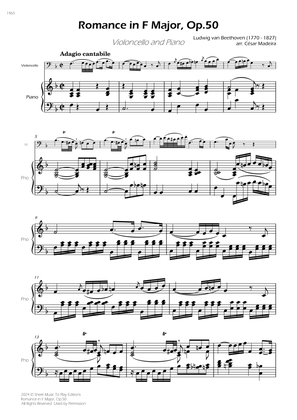 Romance in F Major, Op.50 - Cello and Piano (Full Score)