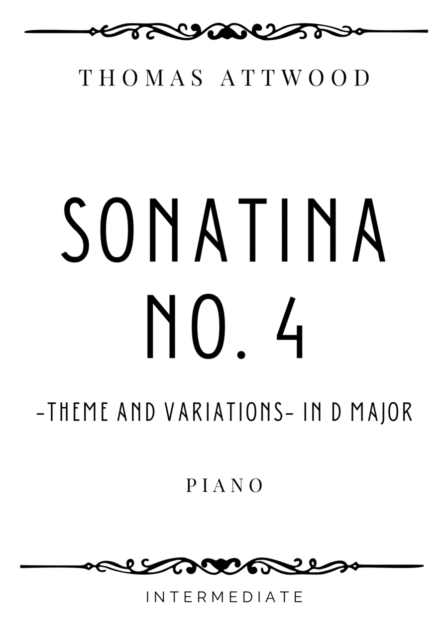 Attwood - Theme and Variations from Sonatina No. 4 in D Major - Intermediate Chamber Music scores gallery preview page 1