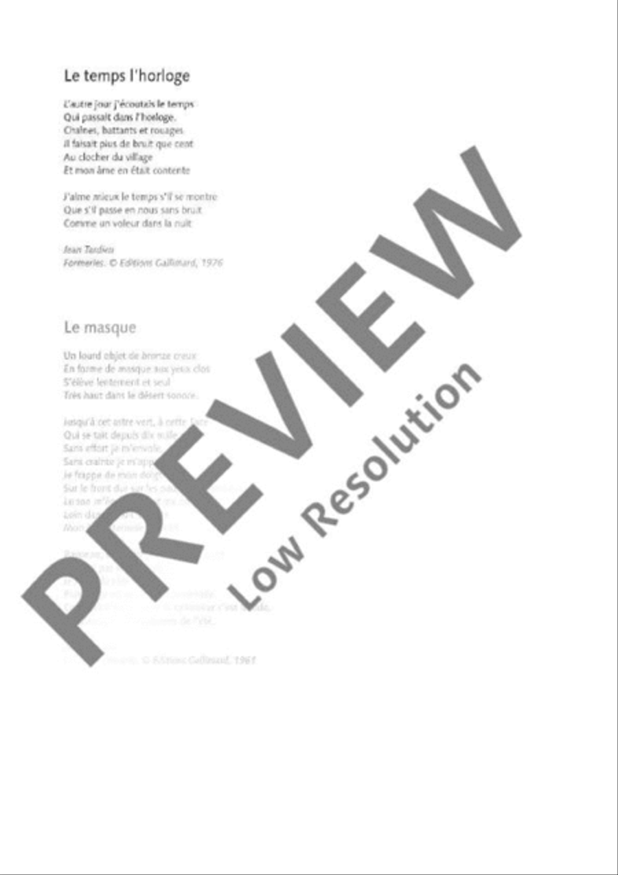 Le temps l'horloge Soprano Voice scores gallery preview page 2