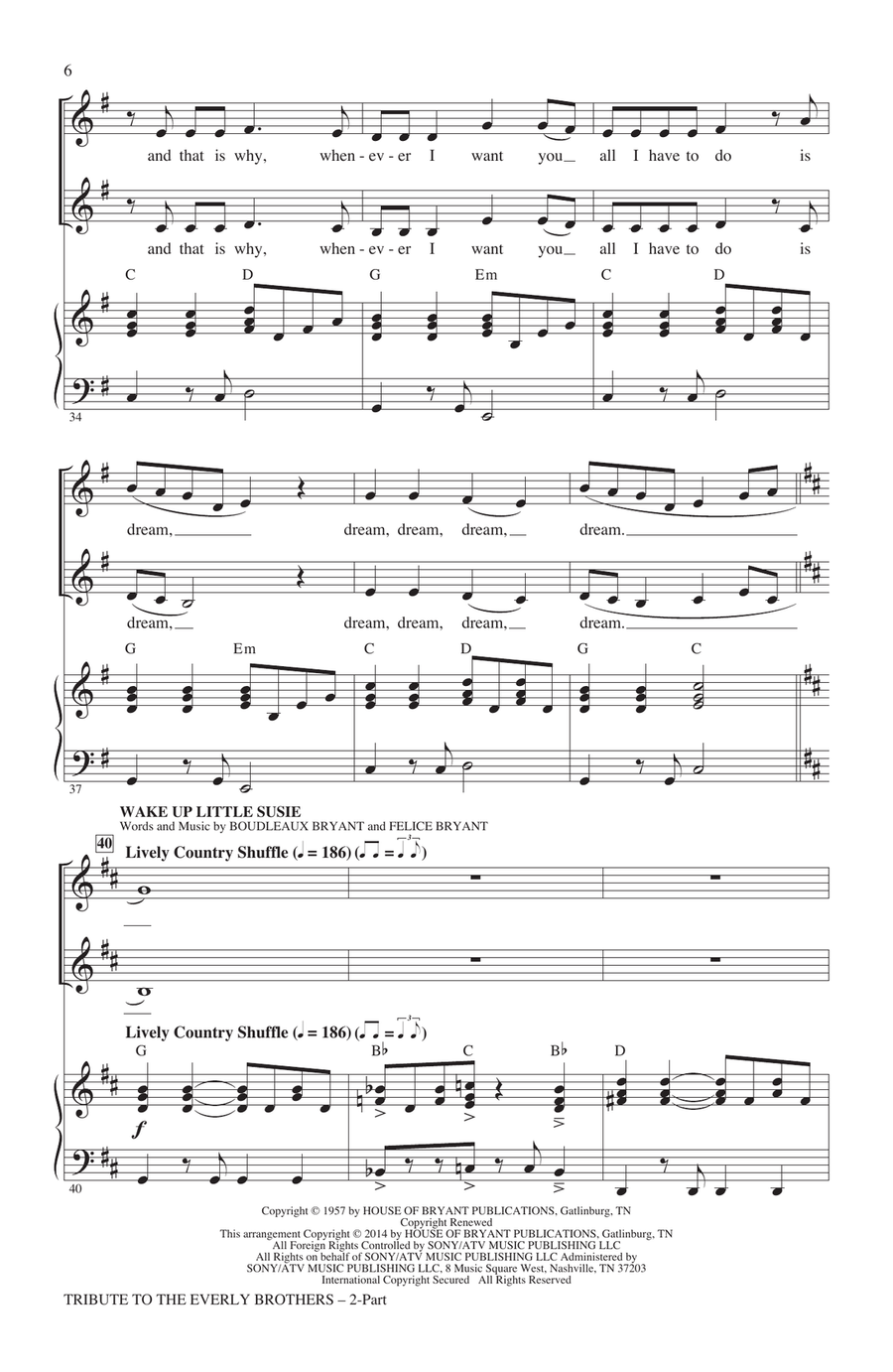 Tribute To The Everly Brothers (arr. Alan Billingsley) 2-Part scores gallery preview page 5