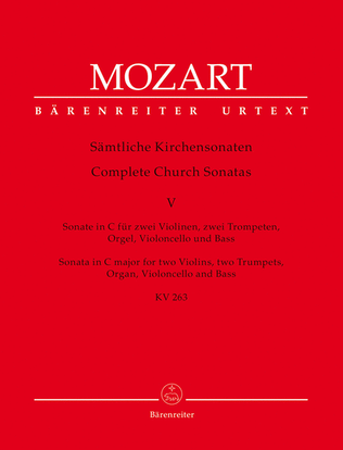 Book cover for Samtliche Kirchensonaten, Heft 5 C major, KV 263