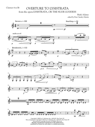 Overture to Lysistrata (arr. Peter Stanley Martin) - Clarinet 4 in Bb